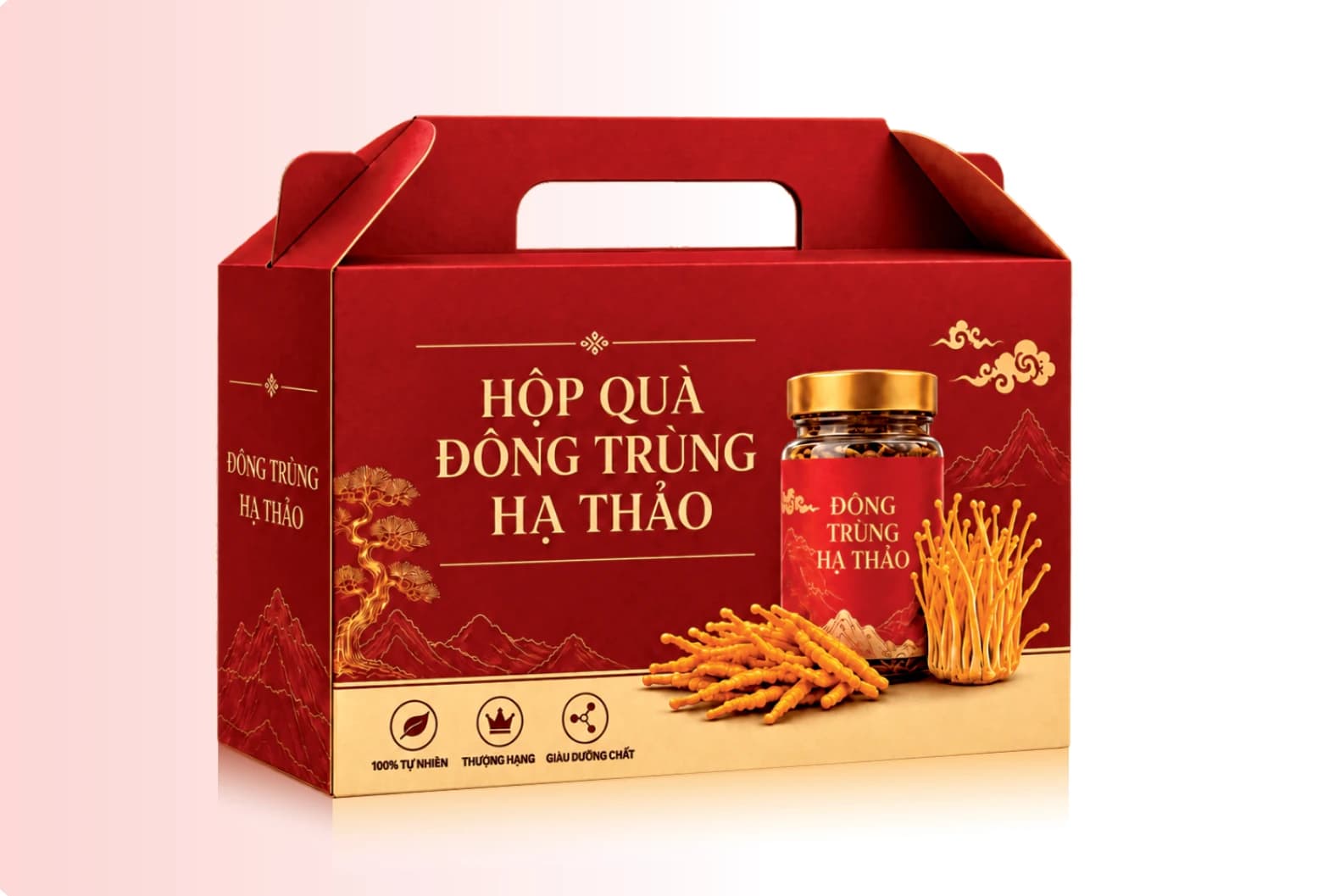 Bao bì Đông Trùng Hạ Thảo — Hộp quai xách