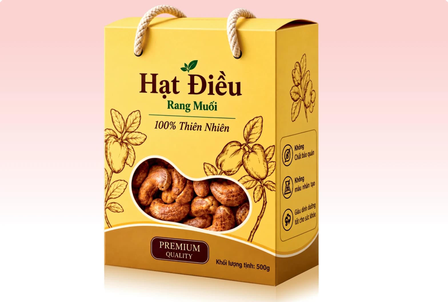 Bao bì Hạt Điều — Hộp cửa sổ, dây xách