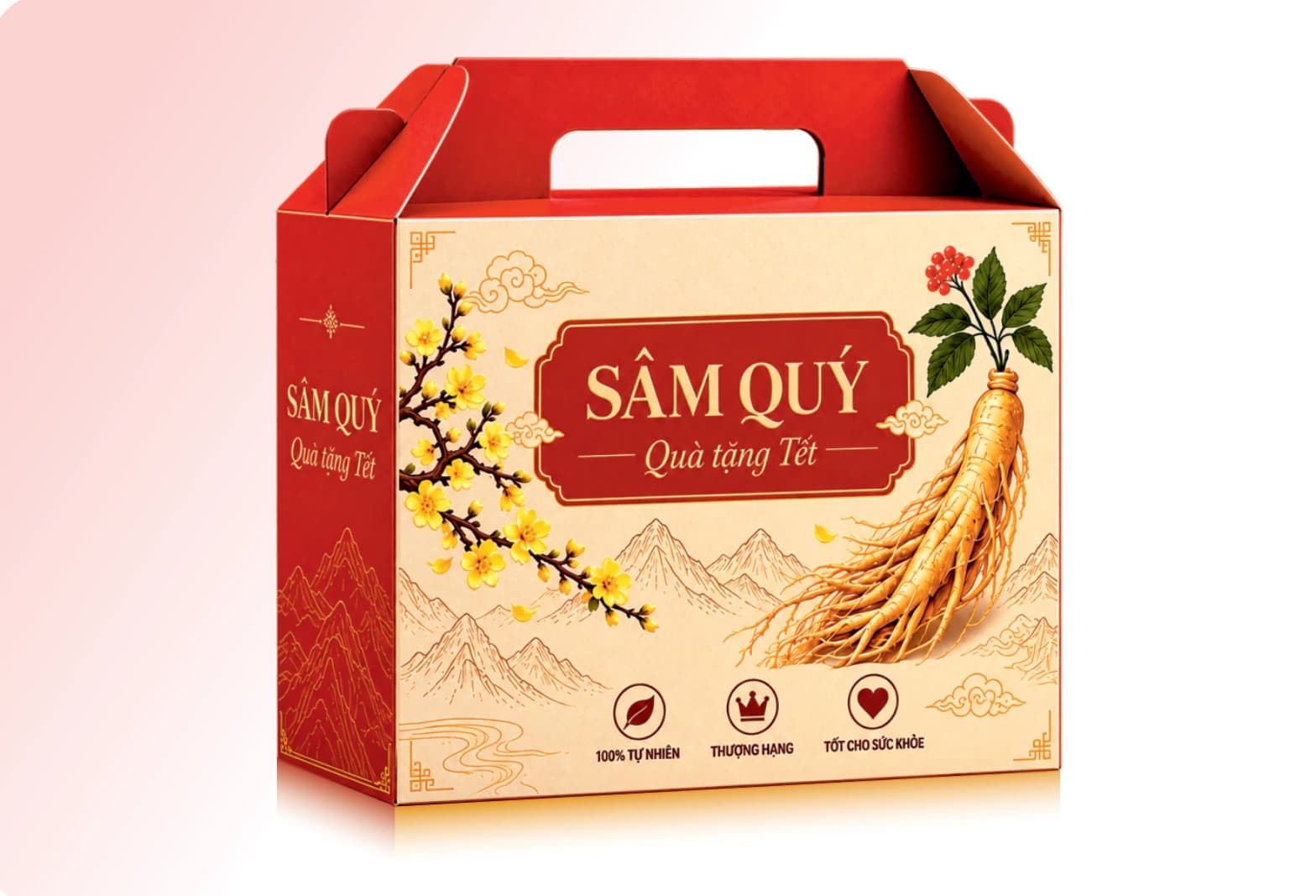 Bao bì Đại Cát Linh Sâm — Hộp quai xách